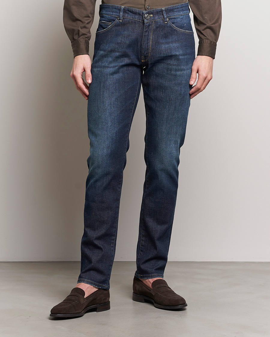 Herr | Italian Department | PT01 | Slim Fit Stretch Jeans Dark Blue Wash