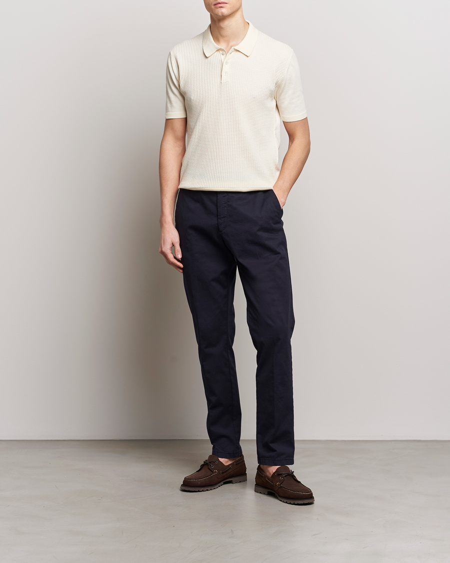 Herr | Pikéer | Baracuta | Waffle Knitted Polo Ivory