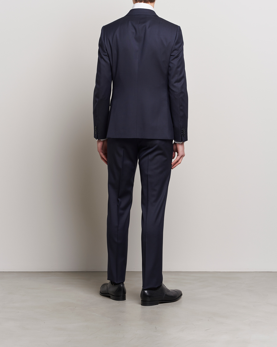 Herr |  | Zegna | Tailored Wool Striped Suit Navy