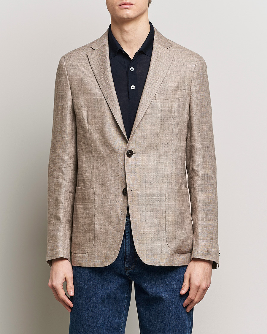 Herr | Avdelningar | Zegna | Unconstructed Linen Blend Blazer Brown