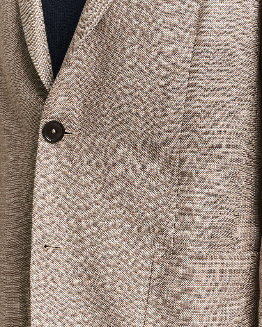 Herr | Kavajer | Zegna | Unconstructed Linen Blend Blazer Brown