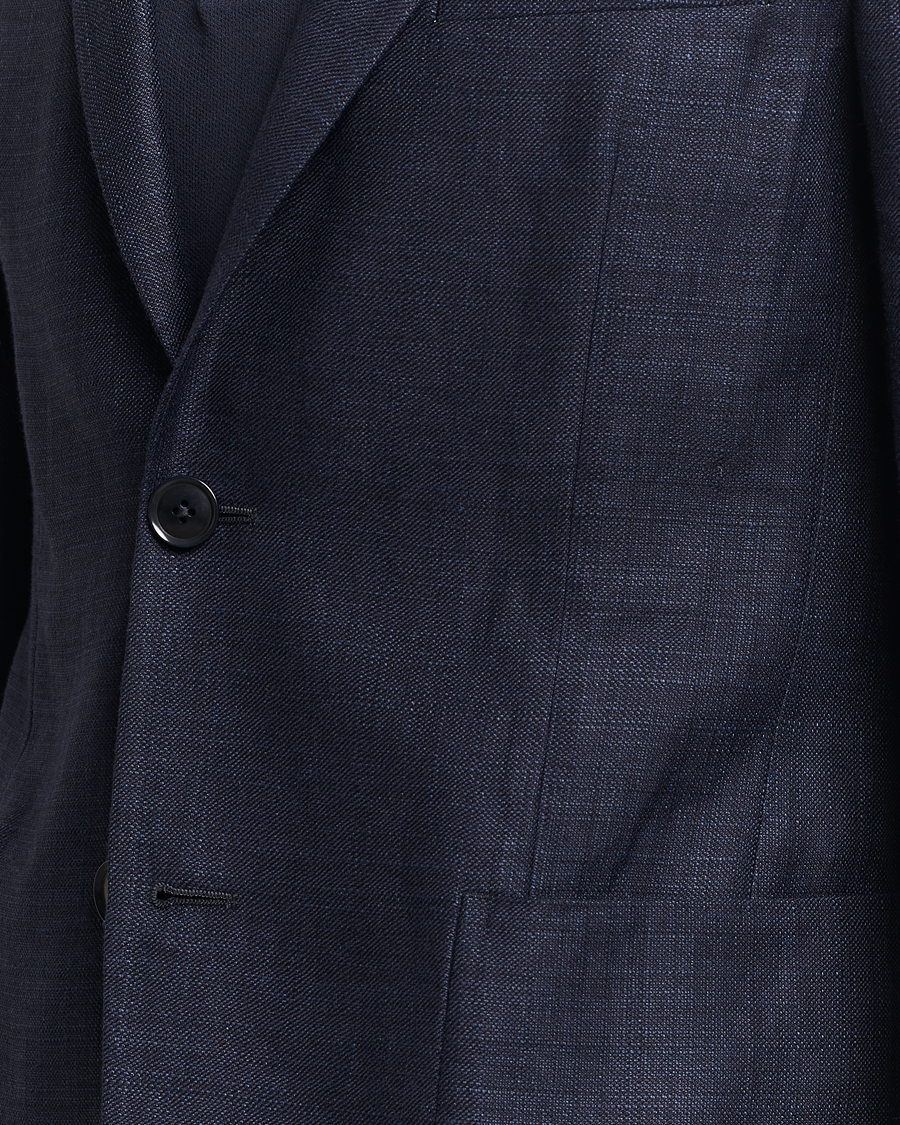 Herr | Kavajer | Zegna | Unconstructed Linen Blend Blazer Navy