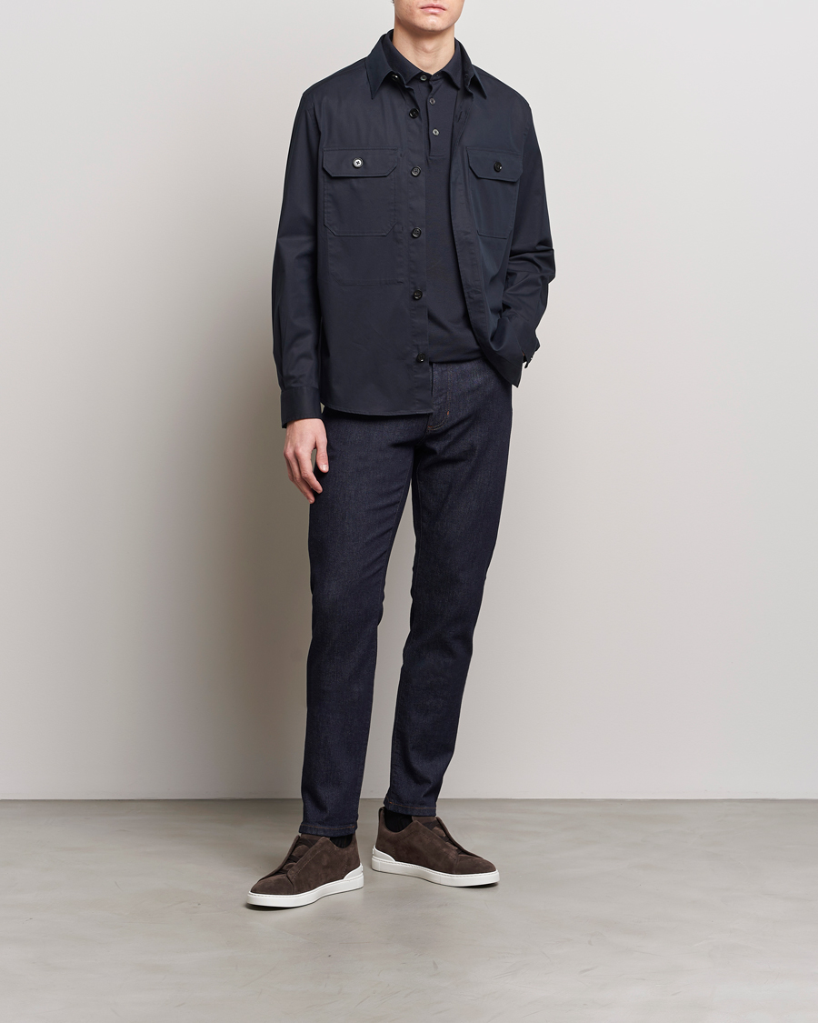 Herr | Skjortor | Zegna | Premium Cotton Overshirt Navy