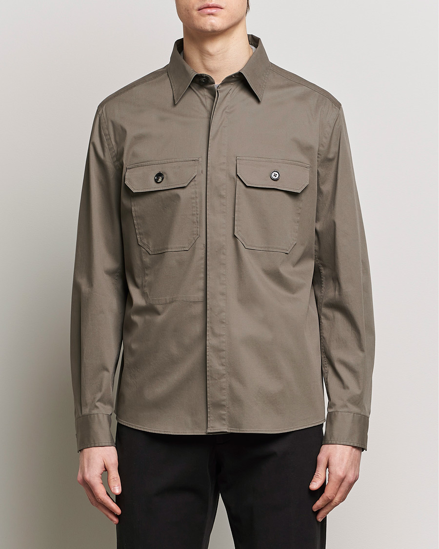 Herr | Overshirts | Zegna | Premium Cotton Overshirt Olive