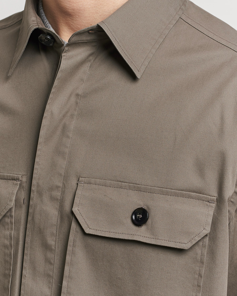 Herr | Skjortor | Zegna | Premium Cotton Overshirt Olive