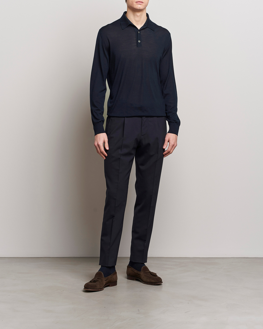 Herr | Tröjor | Zegna | High Performance Wool Polo Navy