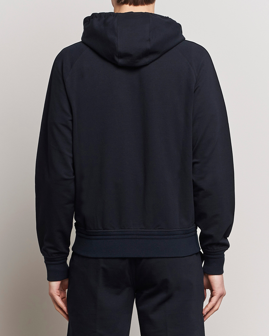 Herr | Tröjor | Zegna | Cotton Stretch Zip Hoodie Navy