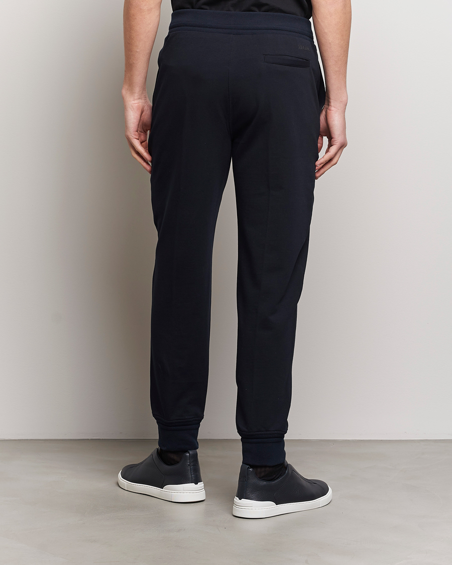 Herr | Byxor | Zegna | Cotton Stretch Joggers Navy