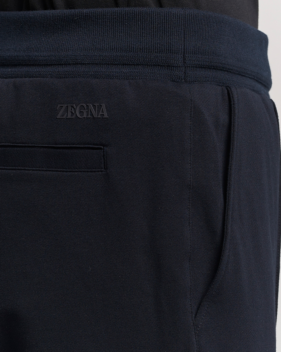 Herr | Byxor | Zegna | Cotton Stretch Joggers Navy