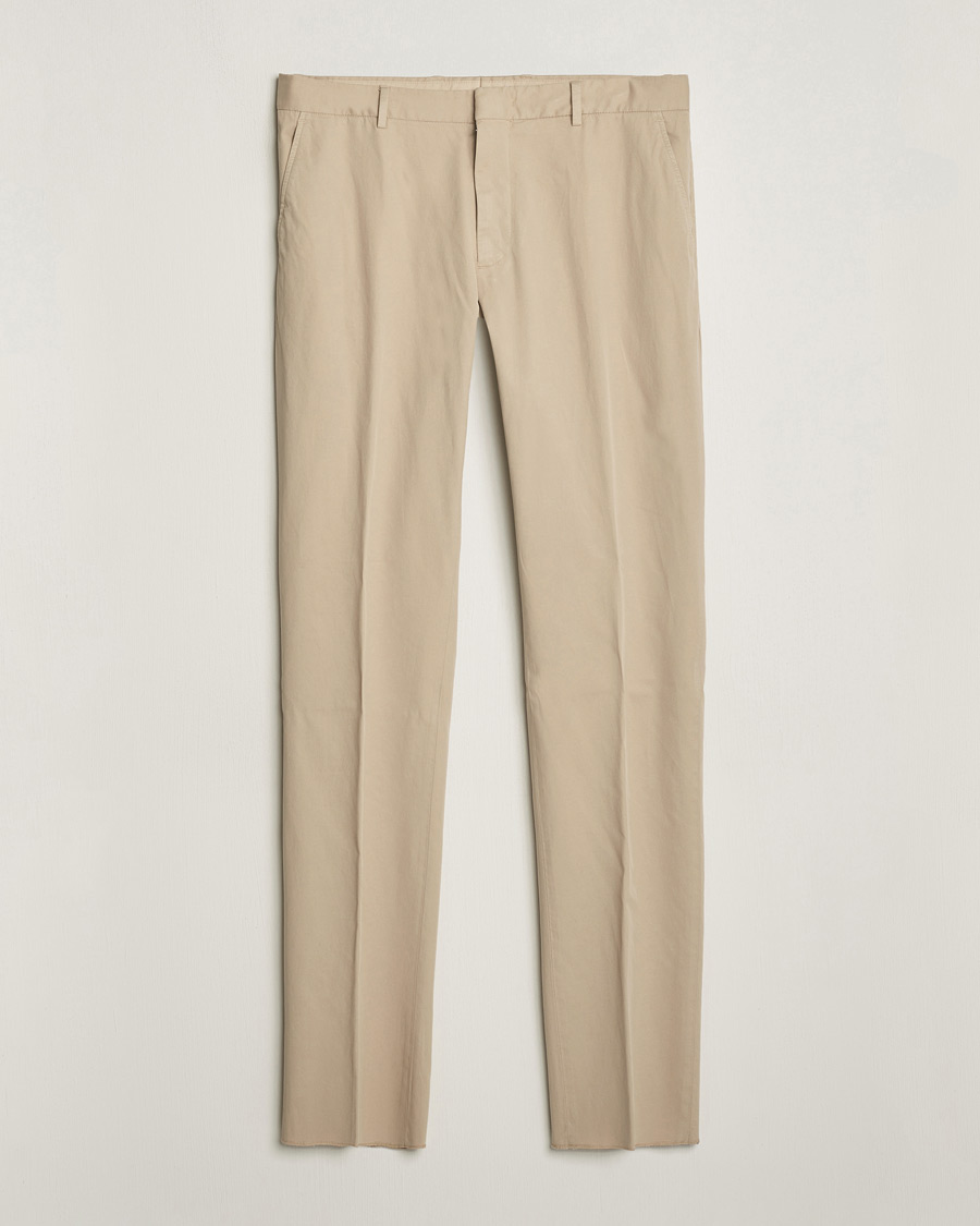 Herr | Byxor | Zegna | Premium Cotton Chinos Beige