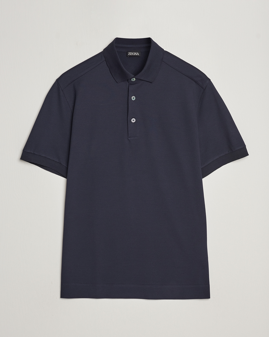 Herr | Pikéer | Zegna | Cotton/Silk Polo Navy