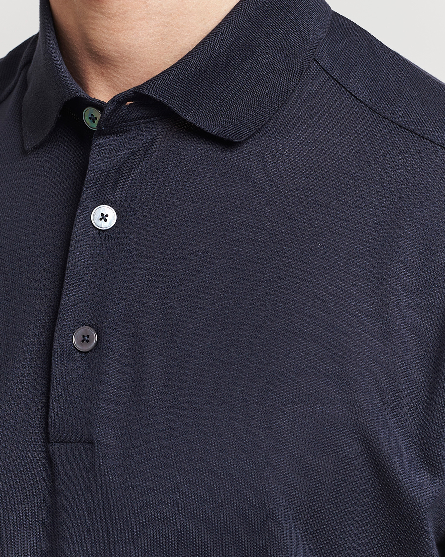 Herr | Pikéer | Zegna | Cotton/Silk Polo Navy