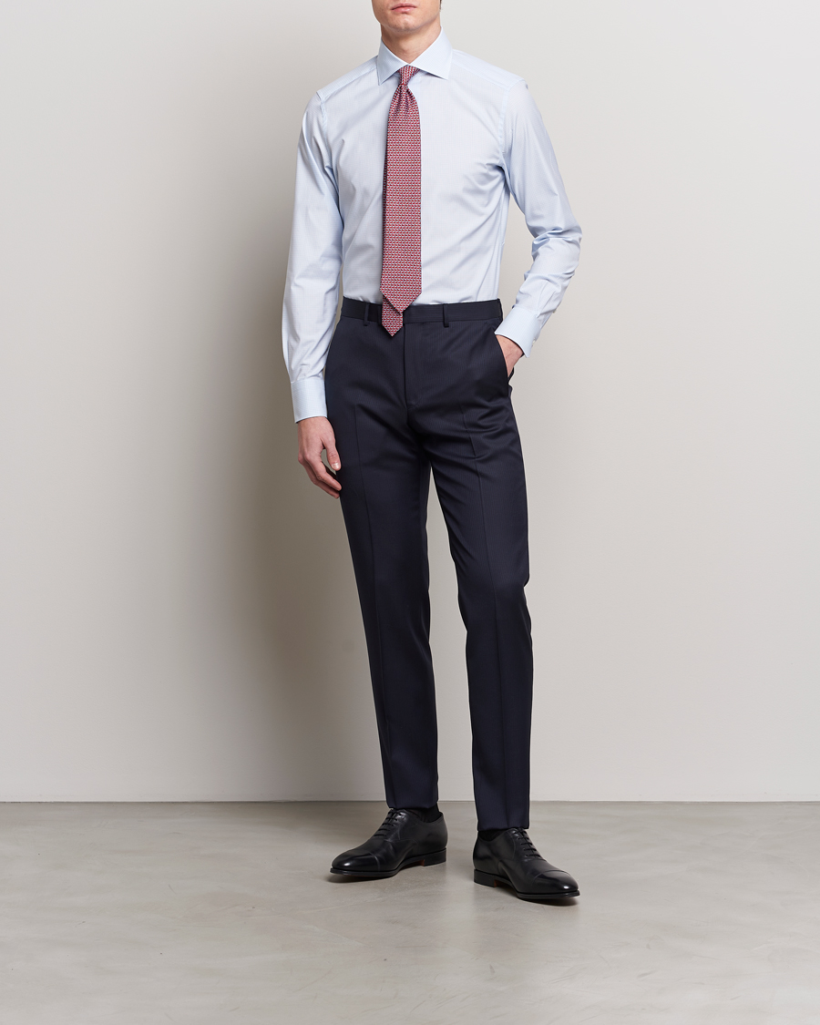 Herr | Italian Department | Zegna | Slim Fit Dress Shirt Light Blue Check