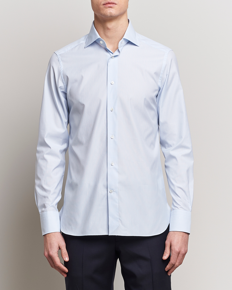 Herr | Zegna | Zegna | Slim Fit Dress Shirt Light Blue Check