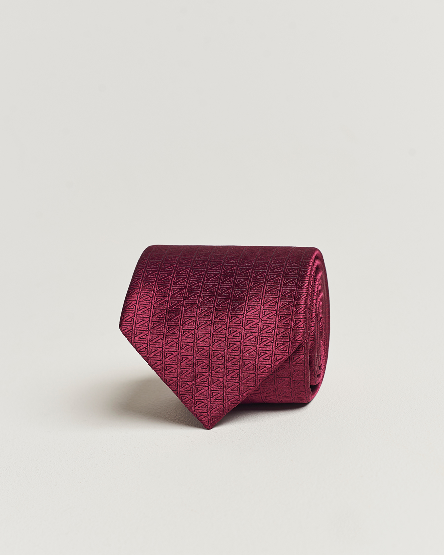 Herr | Zegna Monogram Silk Tie Burgundy | Zegna | Monogram Silk Tie Burgundy