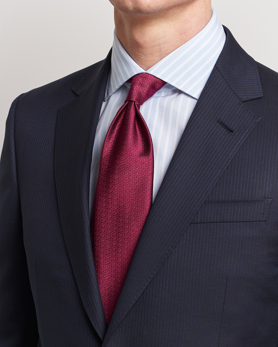 Herr | Zegna Monogram Silk Tie Burgundy | Zegna | Monogram Silk Tie Burgundy