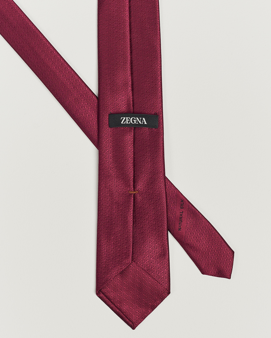Herr | Zegna Monogram Silk Tie Burgundy | Zegna | Monogram Silk Tie Burgundy