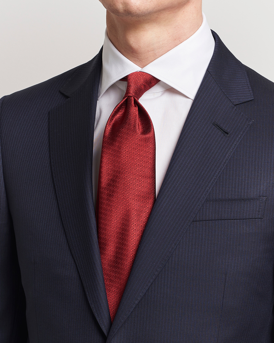 Herr | Zegna | Zegna | Monogram Silk Tie Red