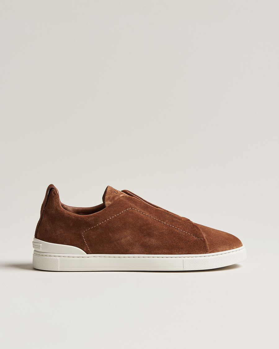 Herr | Zegna Triple Stitch Sneakers Brown Suede | Zegna | Triple Stitch Sneakers Brown Suede