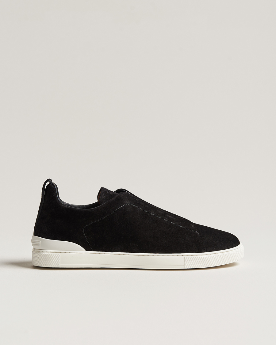 Herr | Zegna Triple Stitch Sneakers Black Suede | Zegna | Triple Stitch Sneakers Black Suede