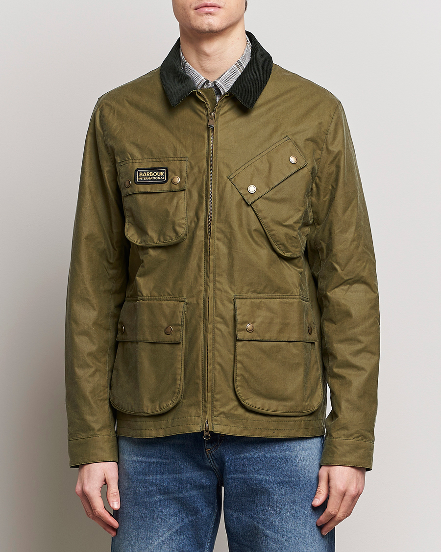 Herr | Barbour International | Barbour International | Sefton Waxed Jacket Olive Branch