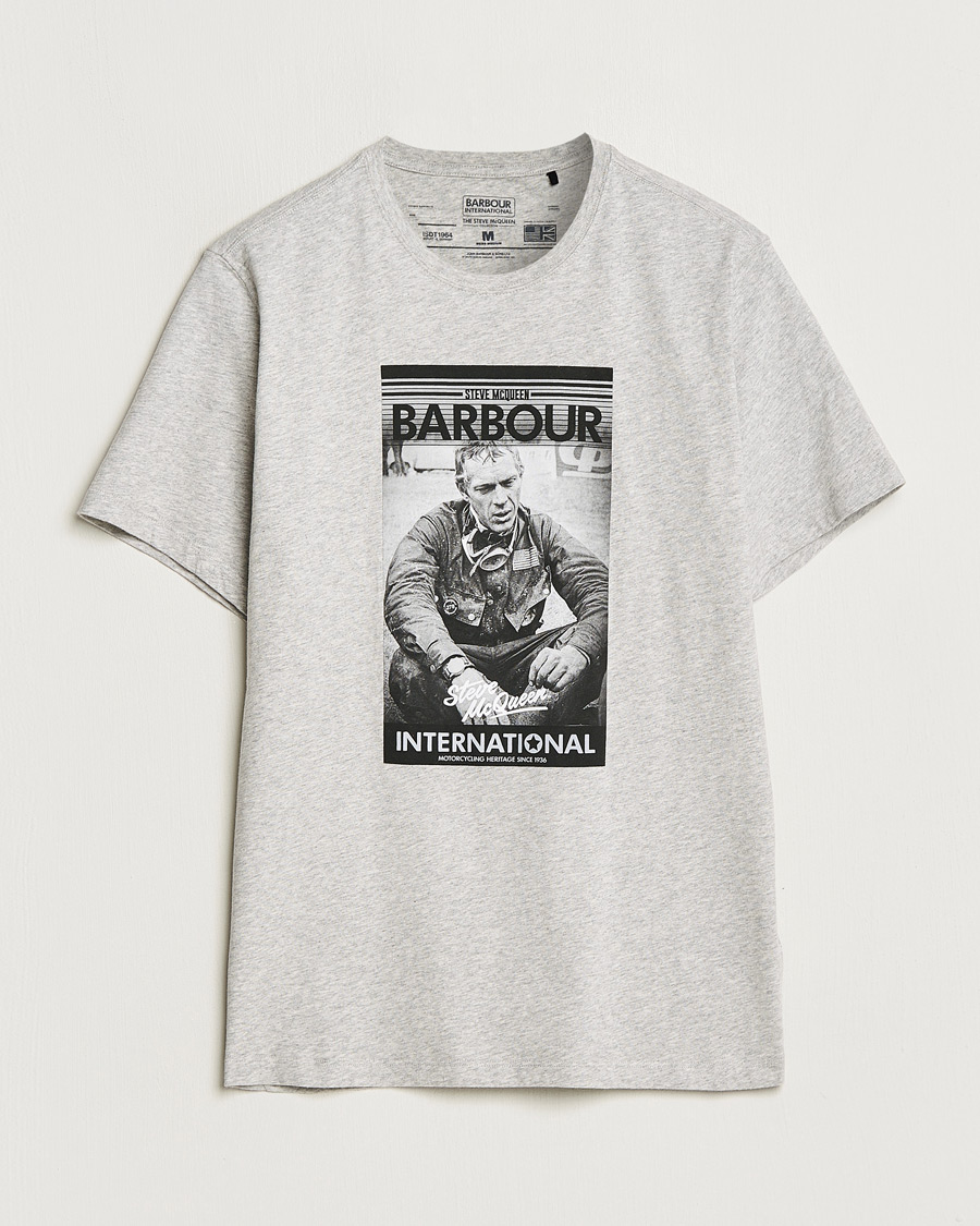 Herr | T-Shirts | Barbour International | Mount Steve McQueen T-Shirt Grey Marl