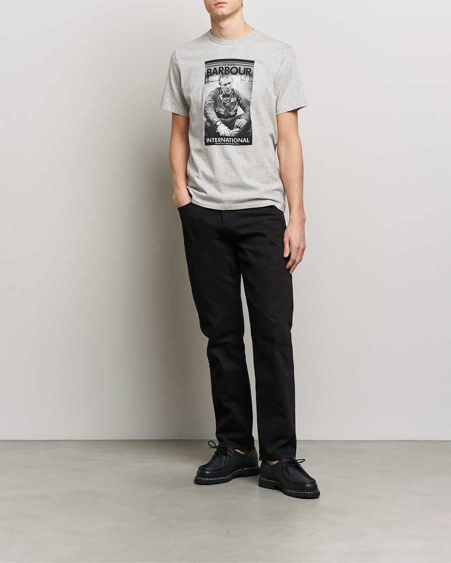 Herr | T-Shirts | Barbour International | Mount Steve McQueen T-Shirt Grey Marl