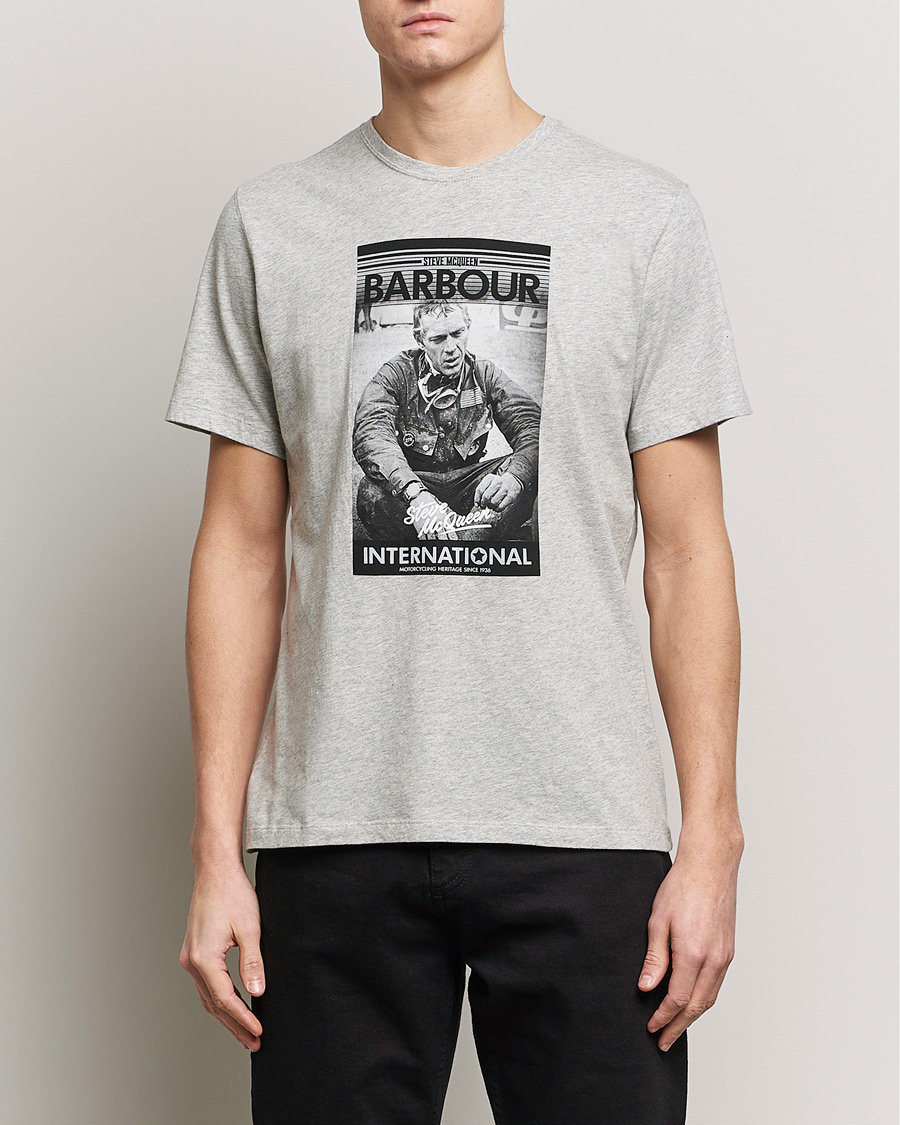 Herr | T-Shirts | Barbour International | Mount Steve McQueen T-Shirt Grey Marl