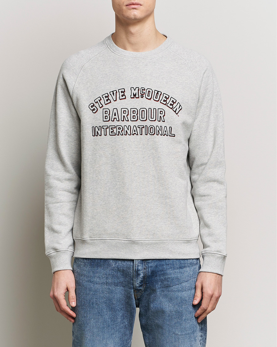 Herr | Grå Sweatshirts | Barbour International | Laguna Steve McQueen Sweatshirt Grey Marl
