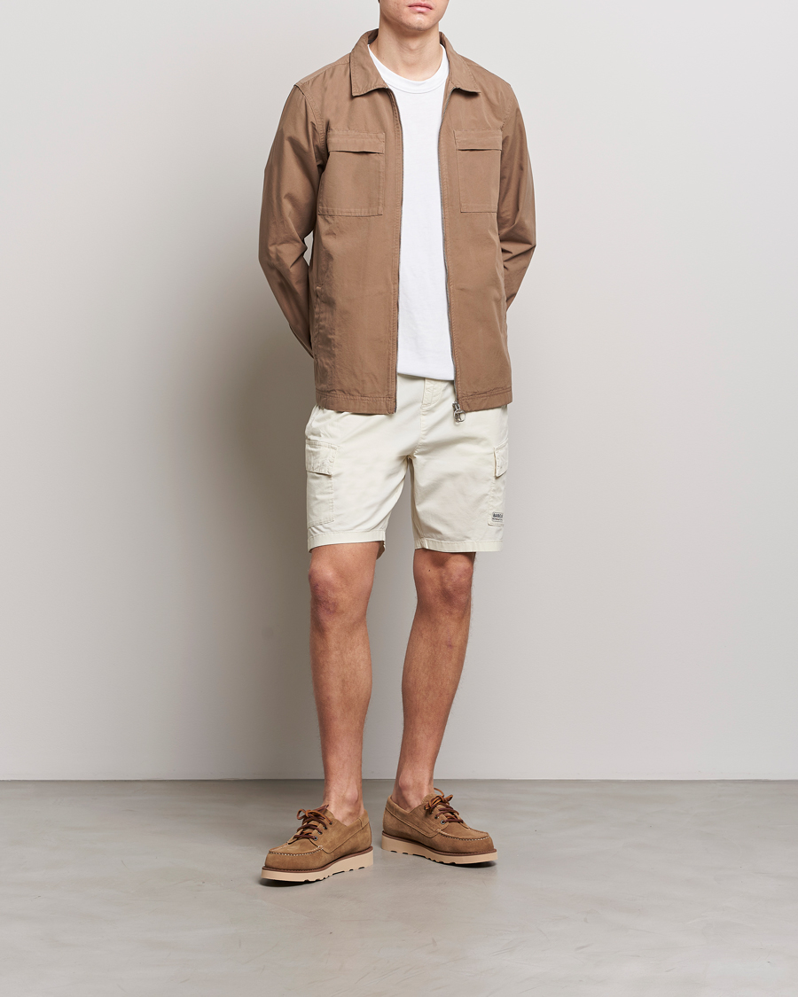 Herr | Skjortor | Barbour Lifestyle | Glendale Cotton Zip Overshirt Military Brown