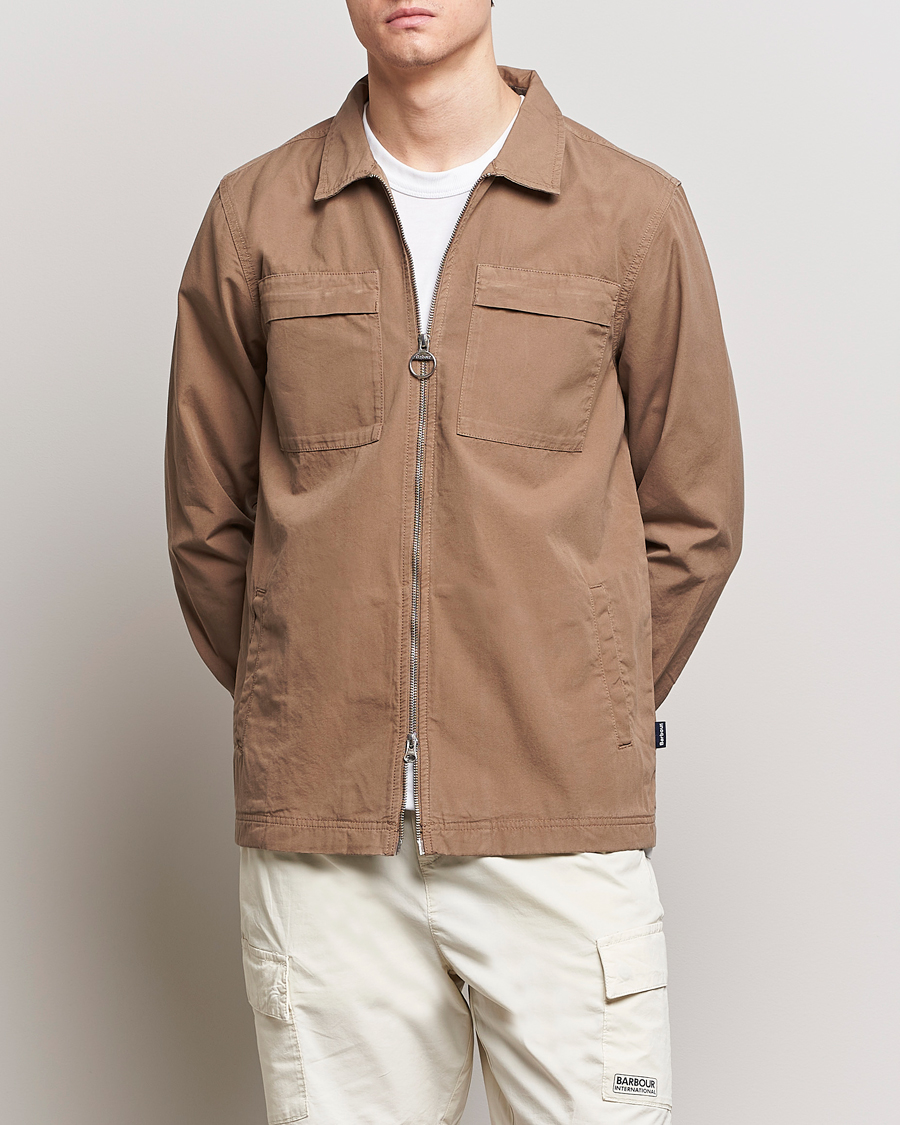 Herr | Kläder | Barbour Lifestyle | Glendale Cotton Zip Overshirt Military Brown