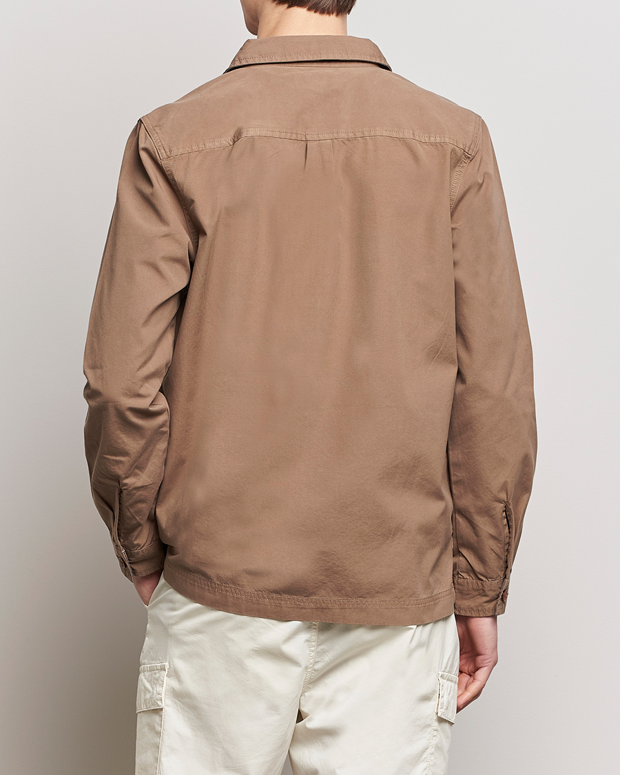 Herr | Skjortor | Barbour Lifestyle | Glendale Cotton Zip Overshirt Military Brown
