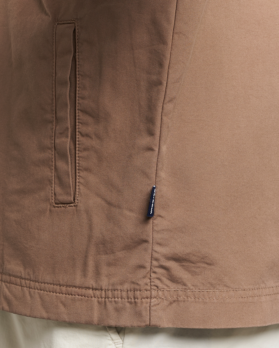 Herr | Skjortor | Barbour Lifestyle | Glendale Cotton Zip Overshirt Military Brown