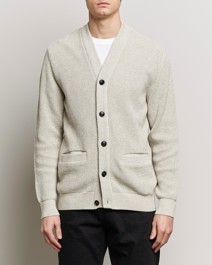 Herr | Best of British | Barbour Lifestyle | Howick Knitted Cotton Cardigan Whisper White