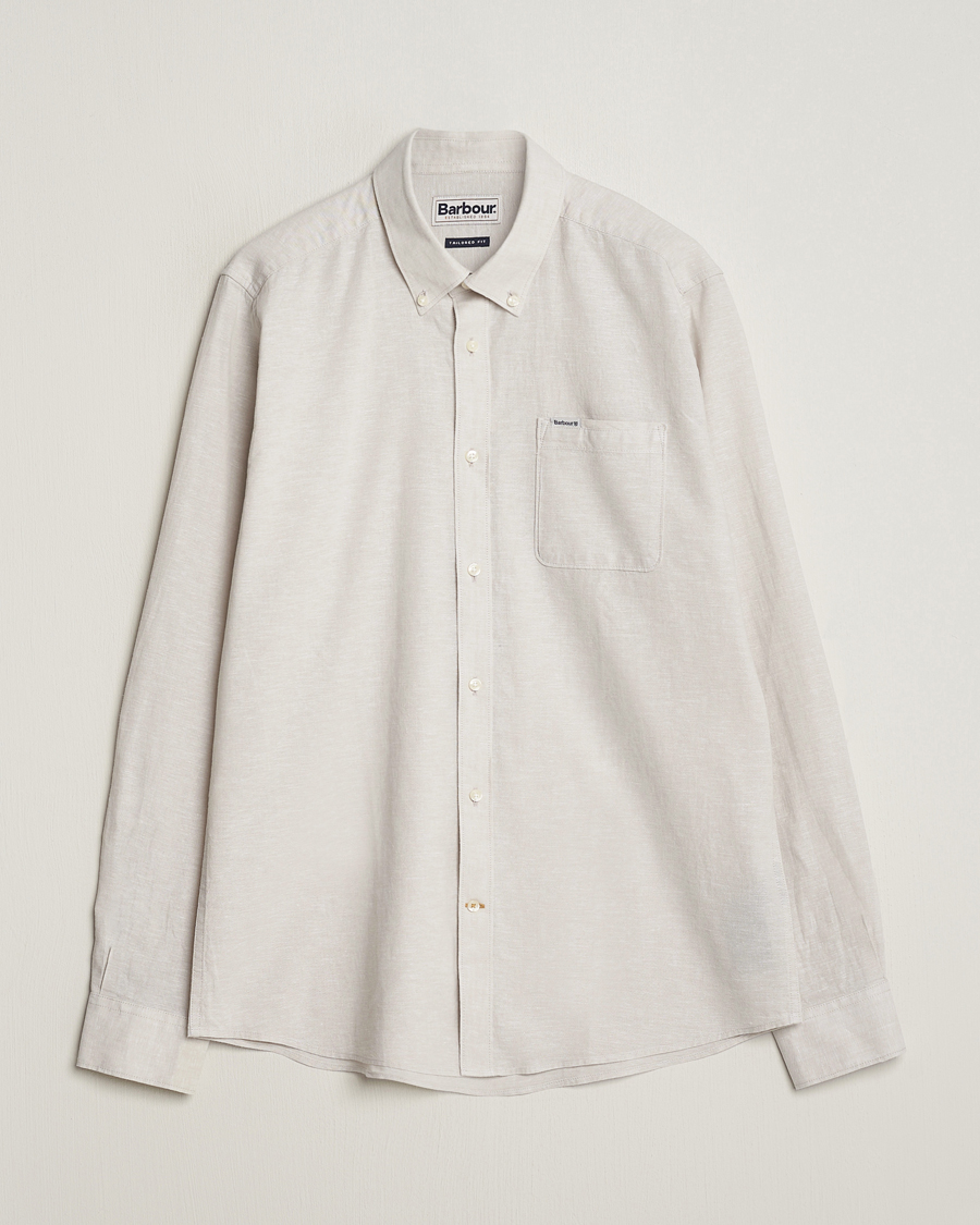 Herr | Skjortor | Barbour Lifestyle | Nelson Linen/Cotton Button Down Shirt Mist