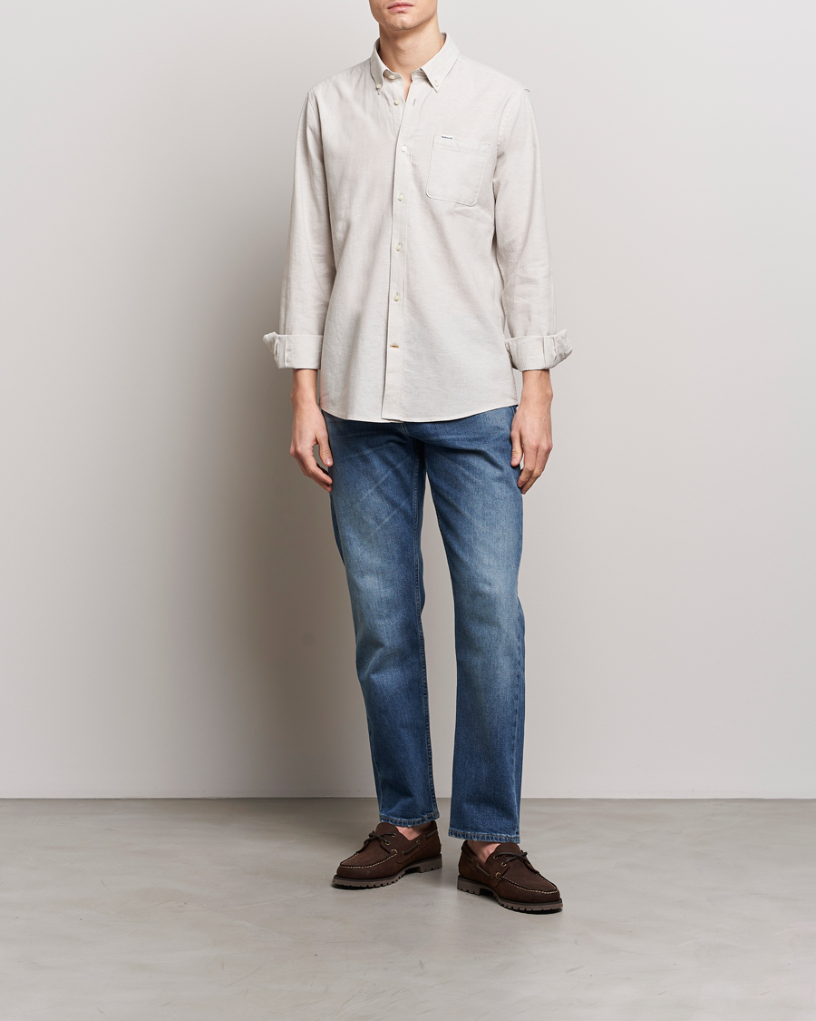 Herr | Skjortor | Barbour Lifestyle | Nelson Linen/Cotton Button Down Shirt Mist