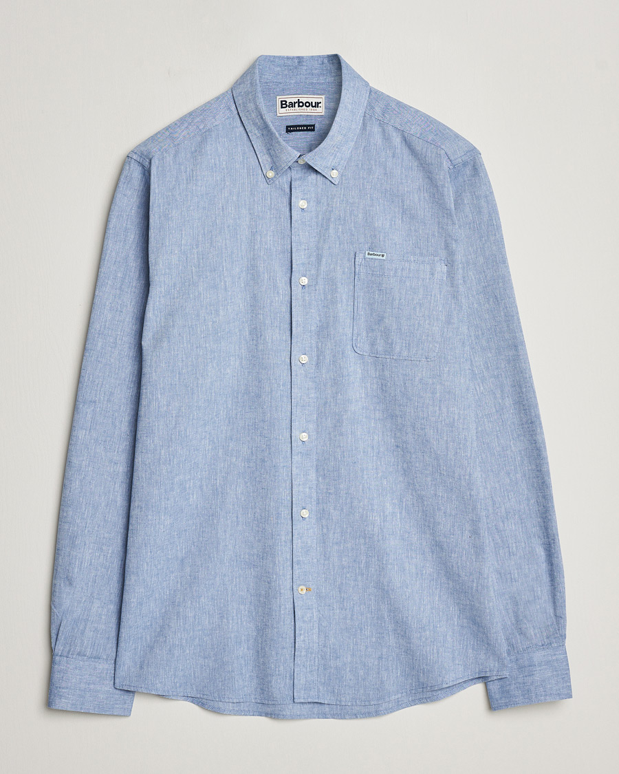 Herr | Skjortor | Barbour Lifestyle | Nelson Linen/Cotton Shirt Blue