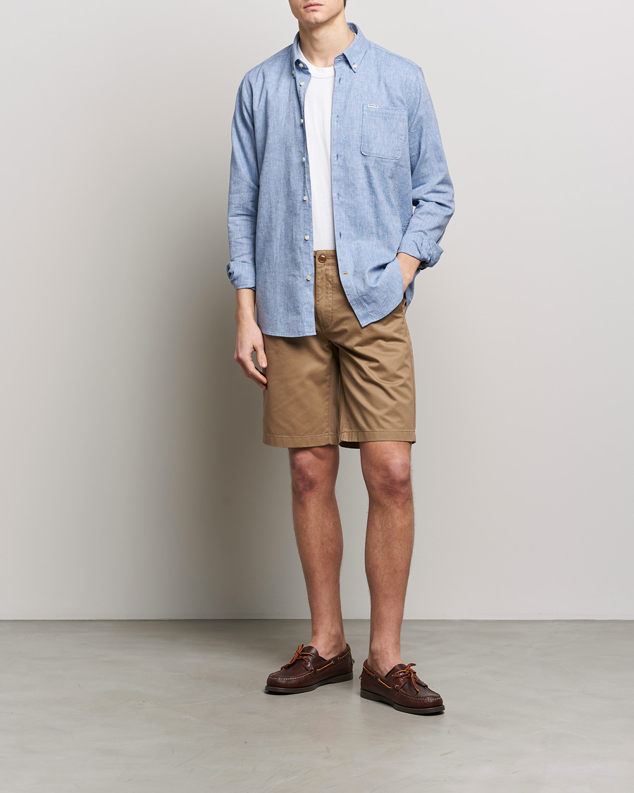 Herr | Skjortor | Barbour Lifestyle | Nelson Linen/Cotton Shirt Blue