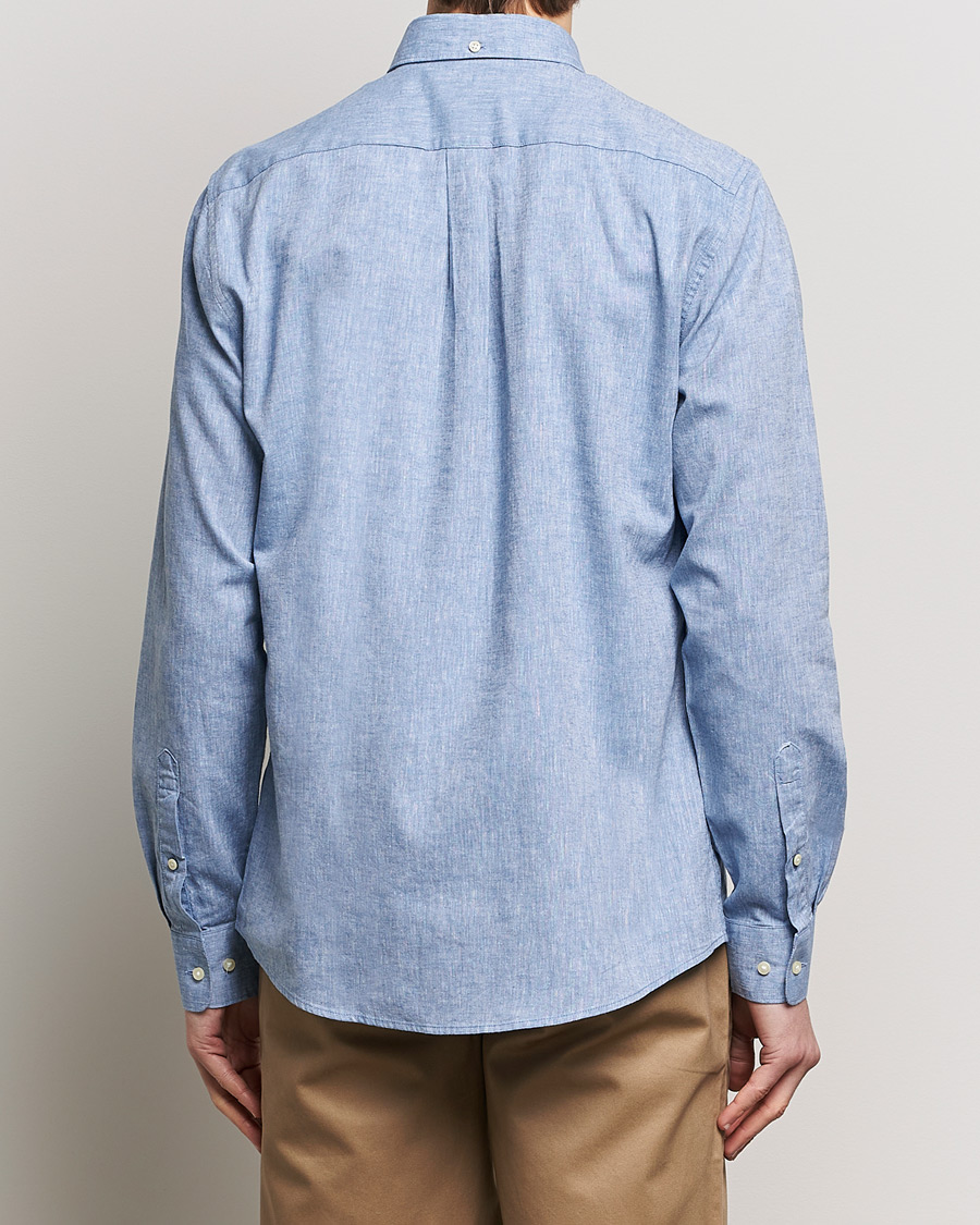 Herr | Skjortor | Barbour Lifestyle | Nelson Linen/Cotton Shirt Blue