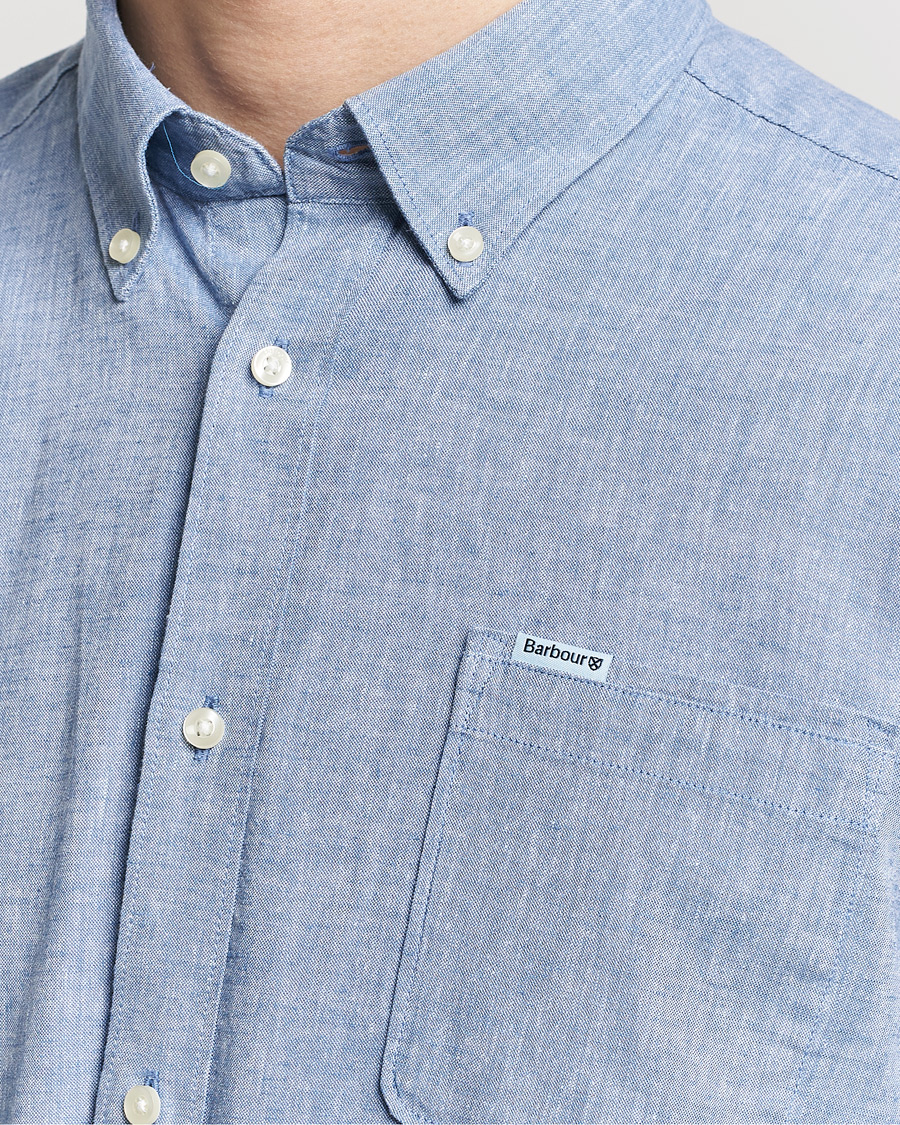 Herr | Skjortor | Barbour Lifestyle | Nelson Linen/Cotton Shirt Blue