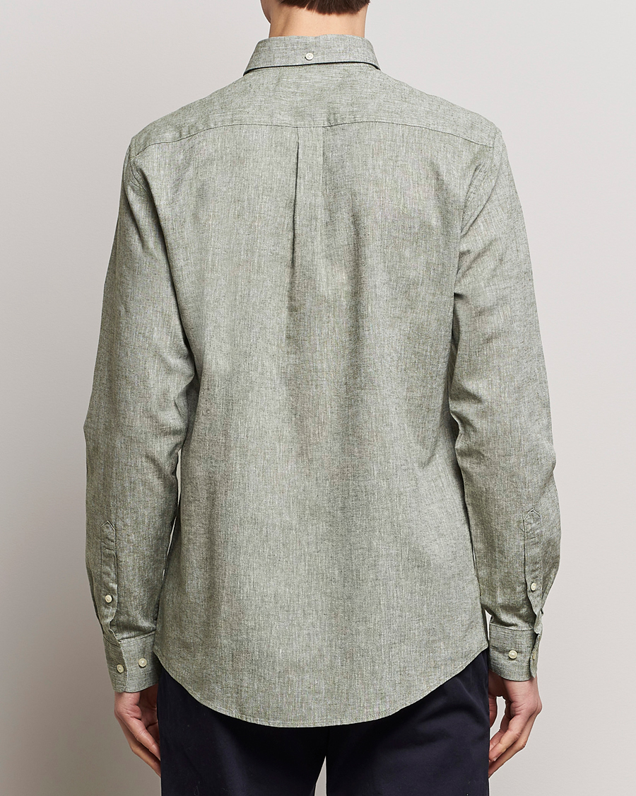 Herr | Skjortor | Barbour Lifestyle | Nelson Linen/Cotton Shirt Bleached Olive