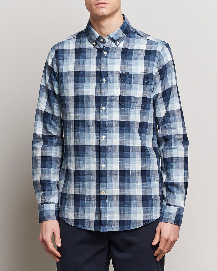 Herr | Best of British | Barbour Lifestyle | Hillroad Tailored Checked Cotton Shirt Navy
