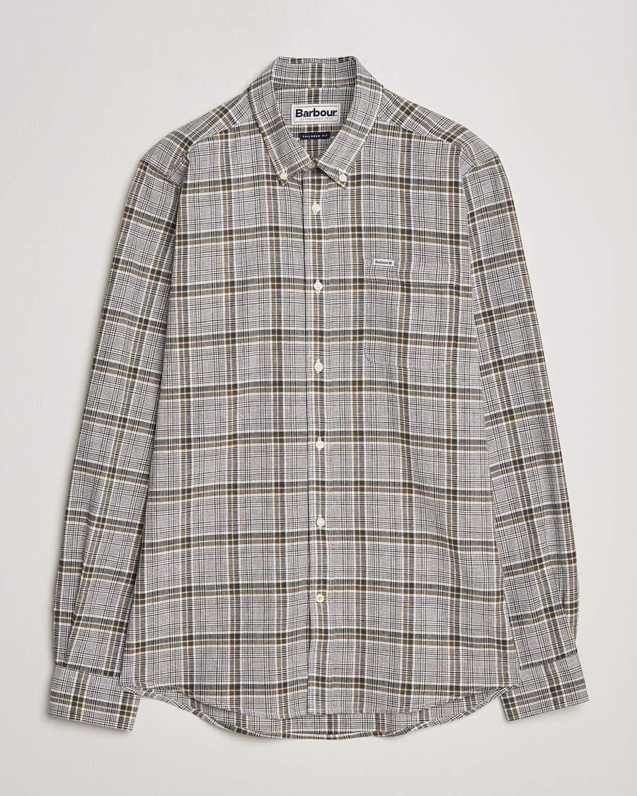 Herr | Skjortor | Barbour Lifestyle | Coaleridge Checked Linen/Cotton Shirt Olive