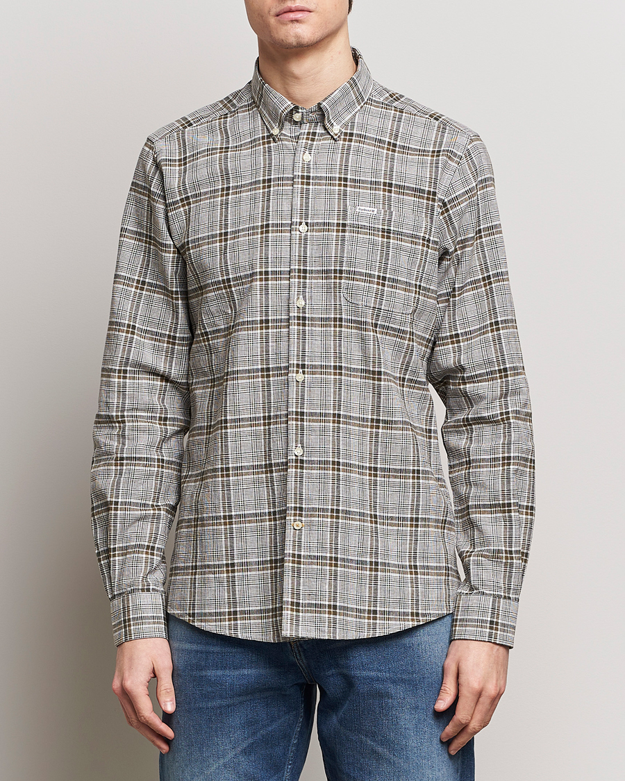 Herr |  | Barbour Lifestyle | Coaleridge Checked Linen/Cotton Shirt Olive