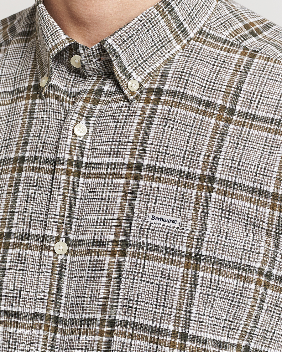 Herr | Skjortor | Barbour Lifestyle | Coaleridge Checked Linen/Cotton Shirt Olive