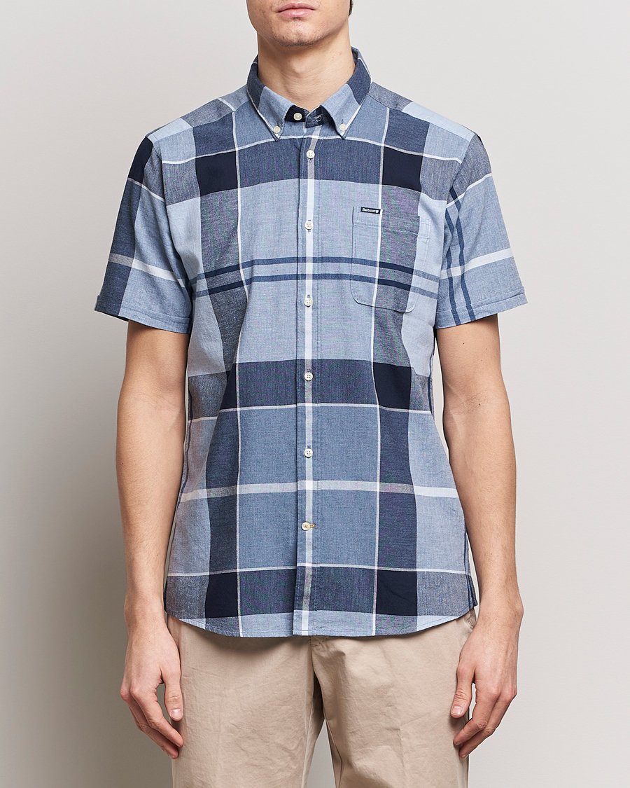 Herr | Best of British | Barbour Lifestyle | Doughill Short Sleeve Tailored Fit Shirt Berwick Blue