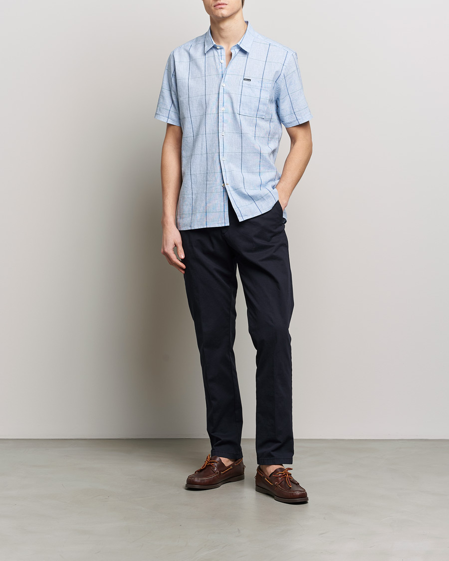 Herr | Skjortor | Barbour Lifestyle | Swaledale Short Sleeve Summer Shirt Blue