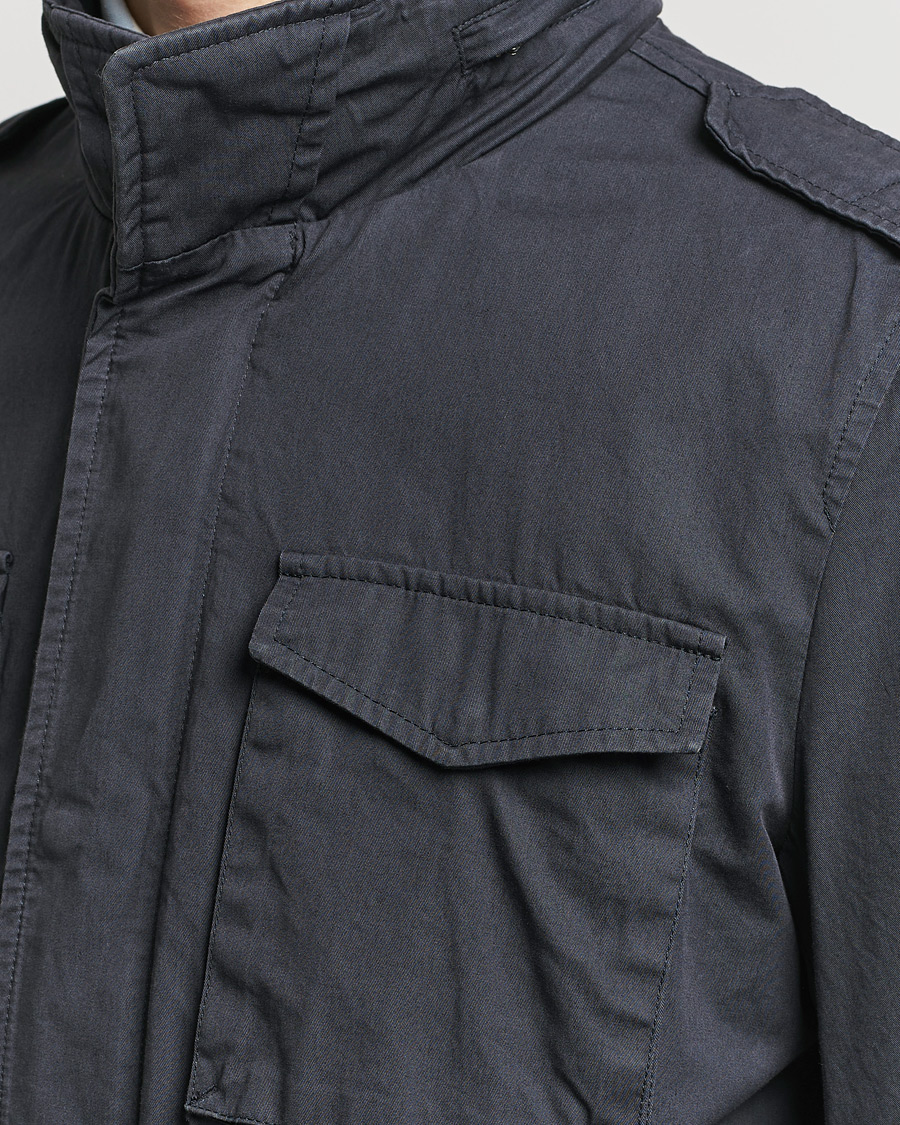 Herr | Jackor | Herno | Washed Cotton Field Jacket Navy