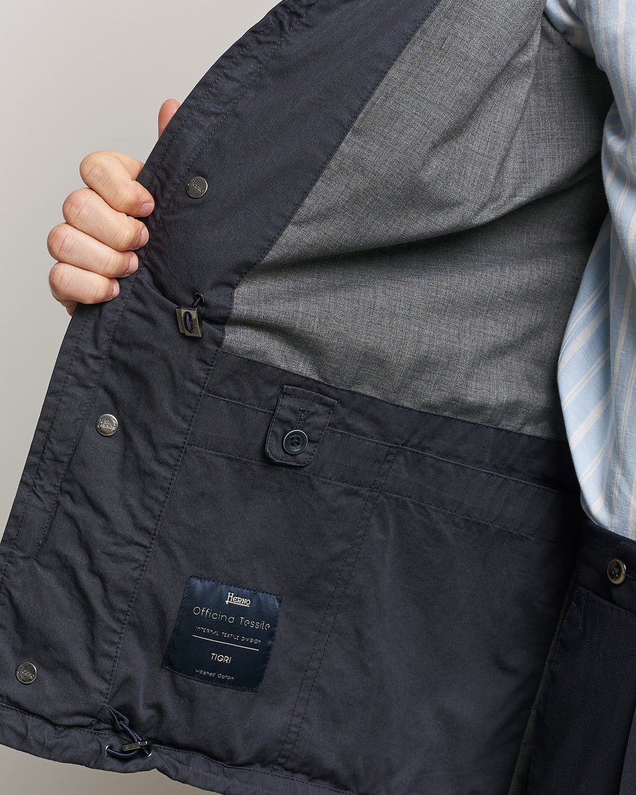 Herr | Jackor | Herno | Washed Cotton Field Jacket Navy