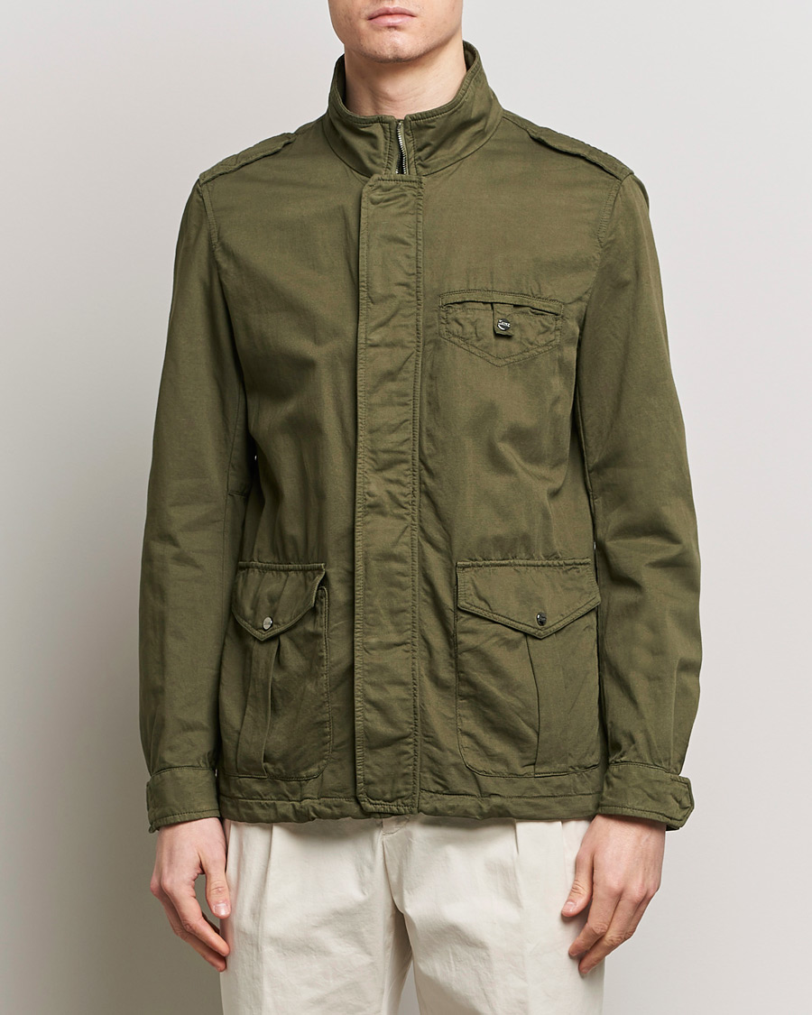 Herr |  | Herno | Washed Cotton/Linen Field Jacket Military